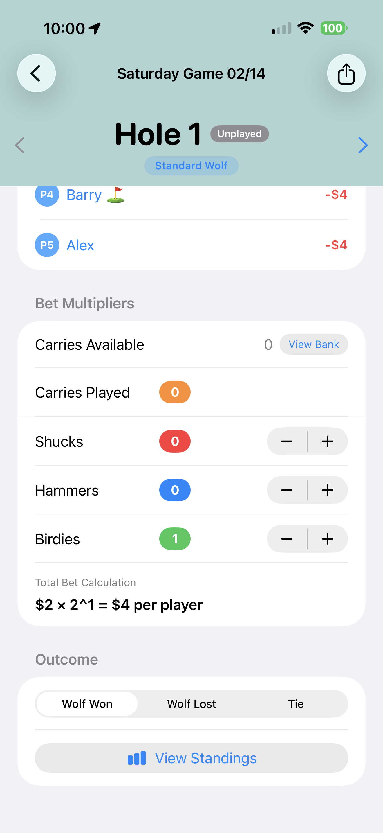 Hole entry — bottom